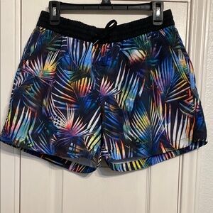 Forever 21 Blue and Green Swim Trunks Vibrant Design